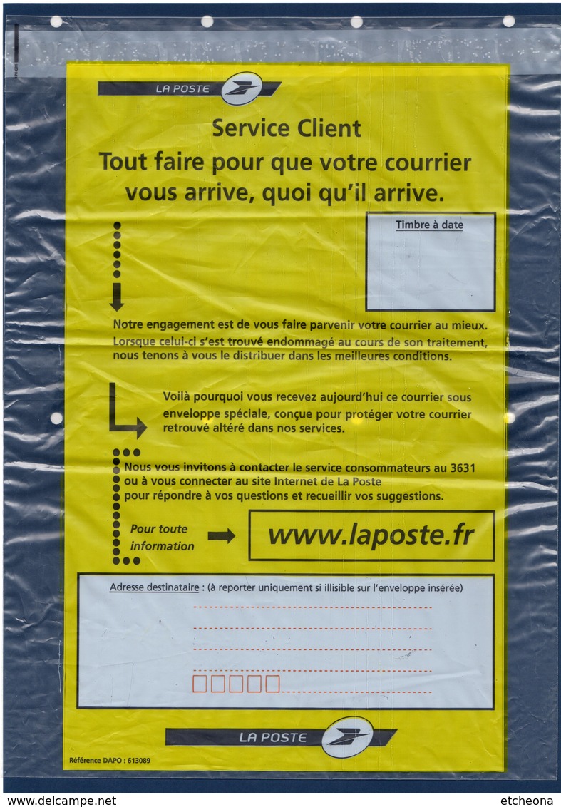 Pour Lettre Accidentée Dans Le Tri Pochette Spéciale De La Poste Grand Format Neuve 29.5 X 44.5 - Lettere Accidentate