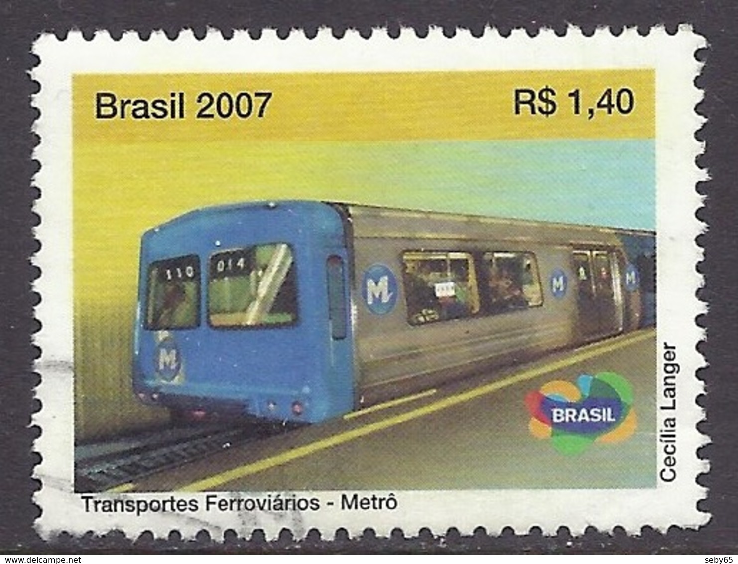 Brazil - 2007 Historical Heritage Department Train Museum, Metrò, Railway, Transport - Used - Used Stamps