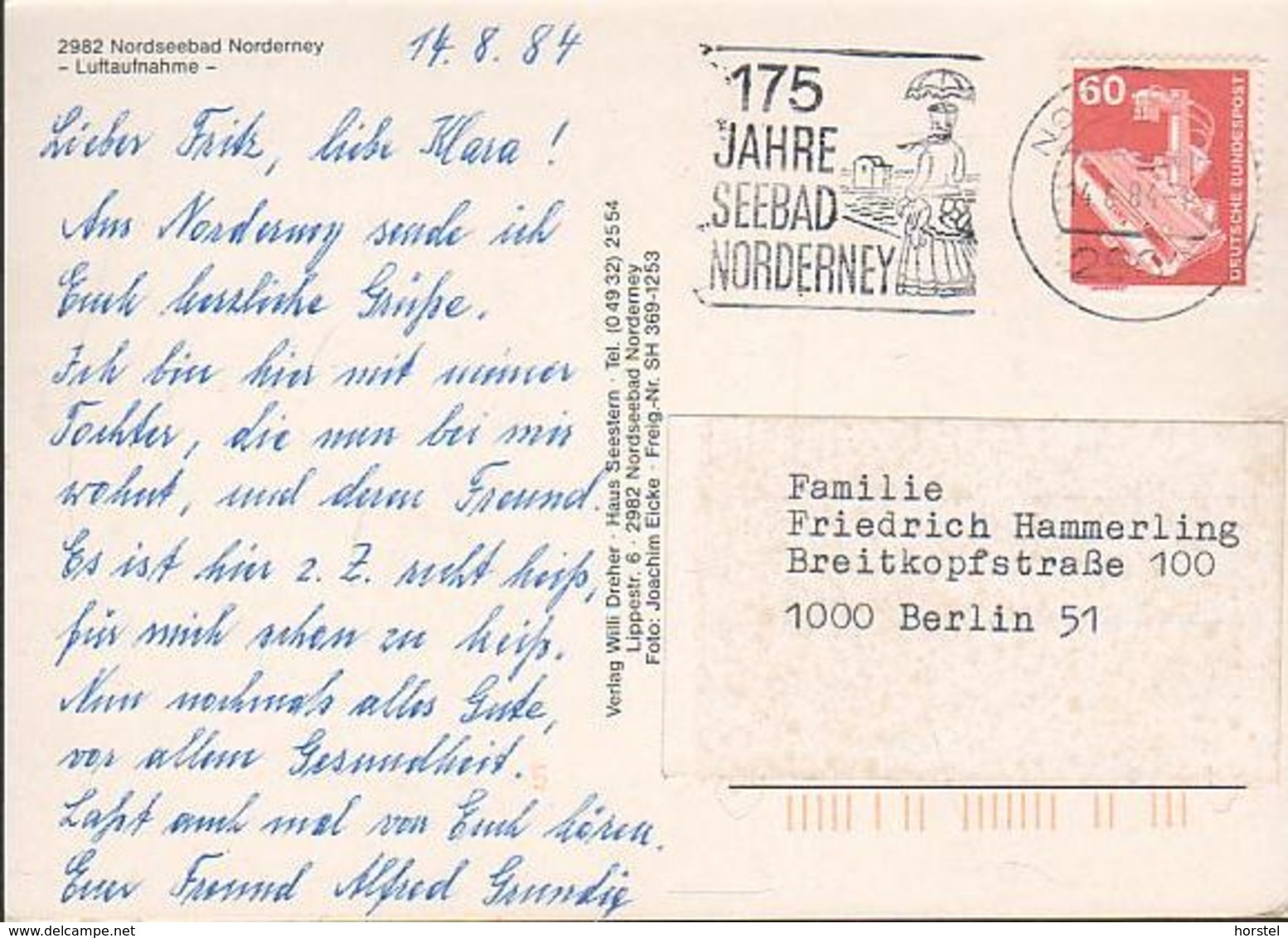 D-26548 Norderney - Luftaufnahme - Air View - Nice Stamp - Norderney