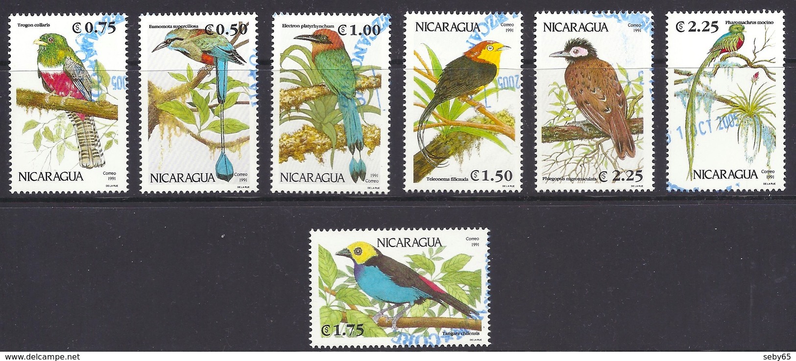 Nicaragua - 1991 Fauna, National Birds, Oiseaux, Vogel, Uccelli Tropicali - (Complete Set Of 7v.) Used - Nicaragua