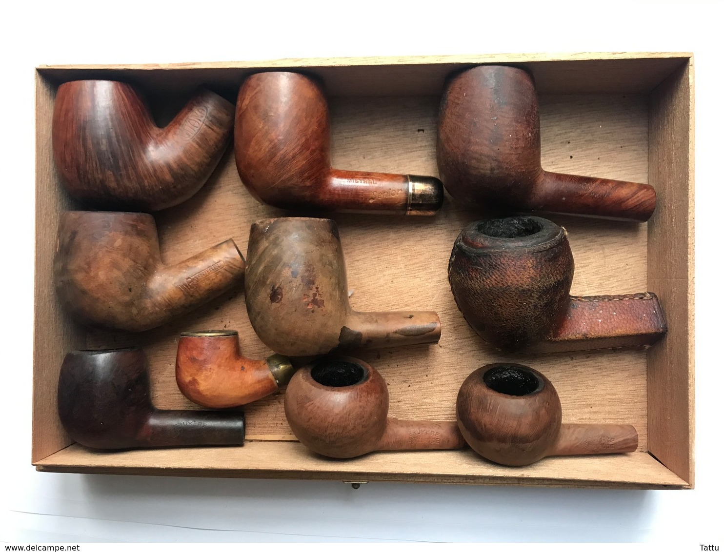 Lot De 10  Têtes ( Foyers ) De Pipe Variées - Bois - Cuir - Bruyère  -  St Claude - Gitana - Gardhill - Mistral - Chacom - Andere & Zonder Classificatie