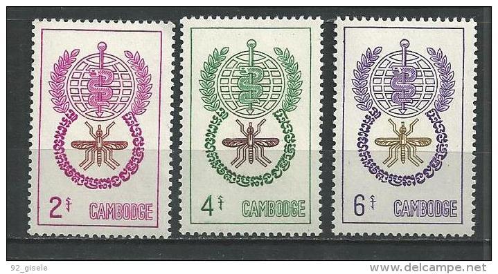 Cambodge YT 119 à 121 " Paludisme " 1962 Neuf** - Kambodscha