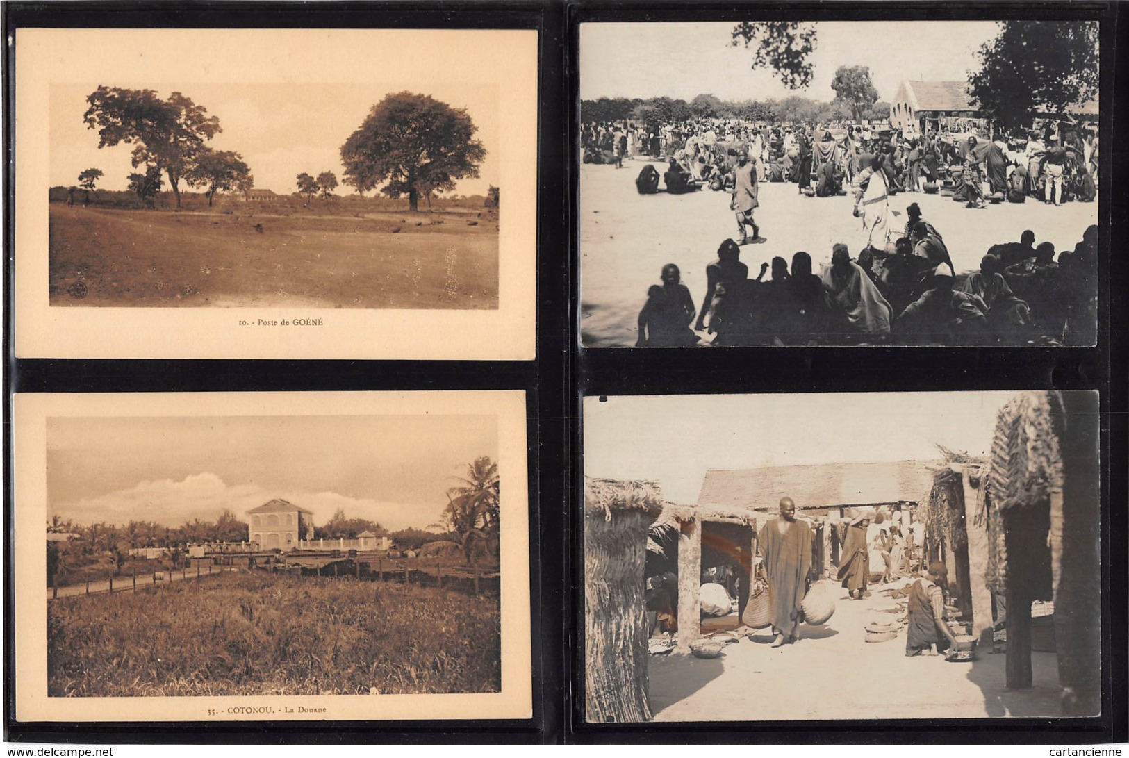 AFRIQUE AFRICA - Dahomey - 4 Cartes - Marché - Cotonou Douane - Goéné - Dahomey