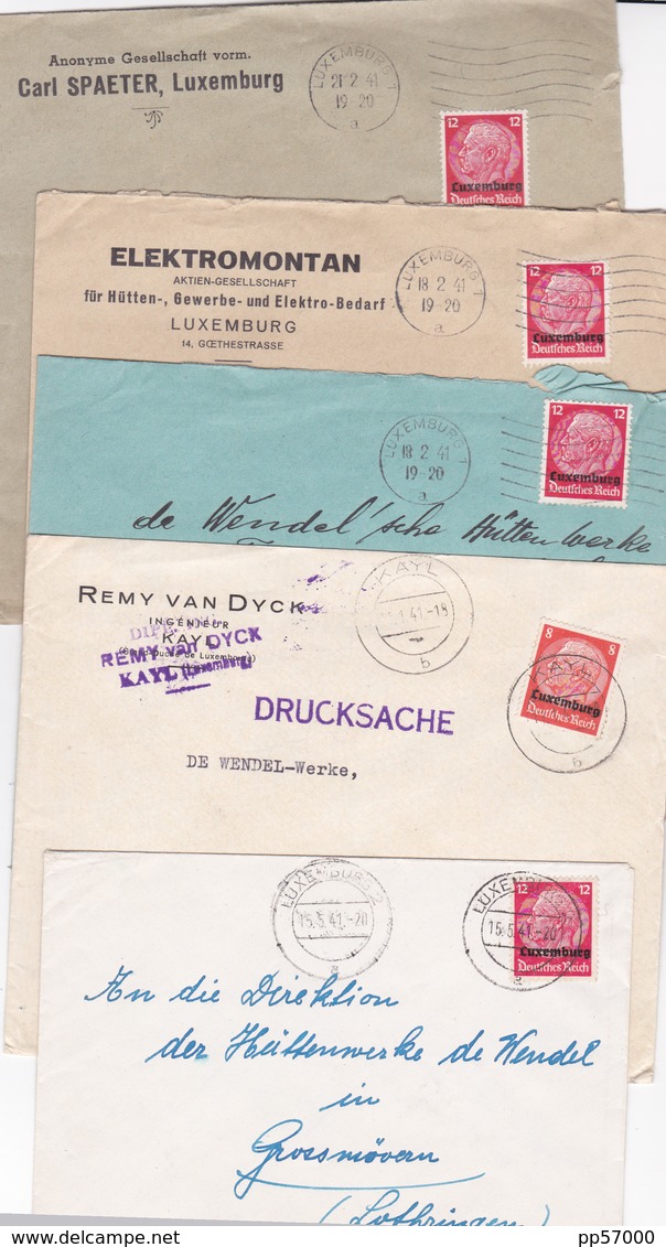 Lot De Lettre Luxembourg Occupation Allemande - 1940-1944 Deutsche Besatzung