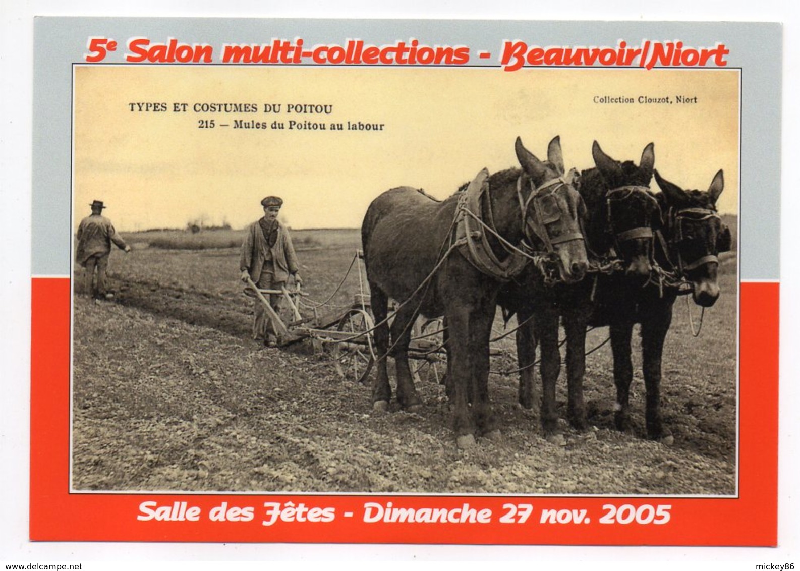 BEAUVOIR SUR NIORT -2005--5° Salon Multi-collections-- Repro Carte Ancienne Agriculture......tirage Lim 500ex - Beauvoir Sur Niort