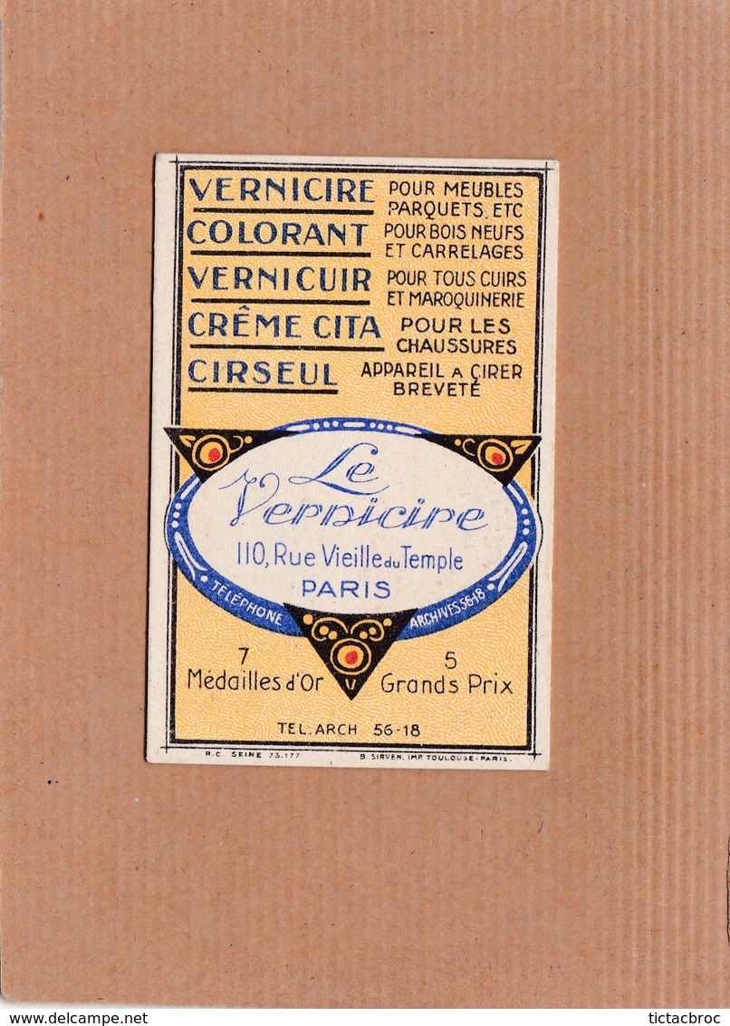 Calendrier Publicitaire Le Vernicire 1929 - Formato Piccolo : 1921-40