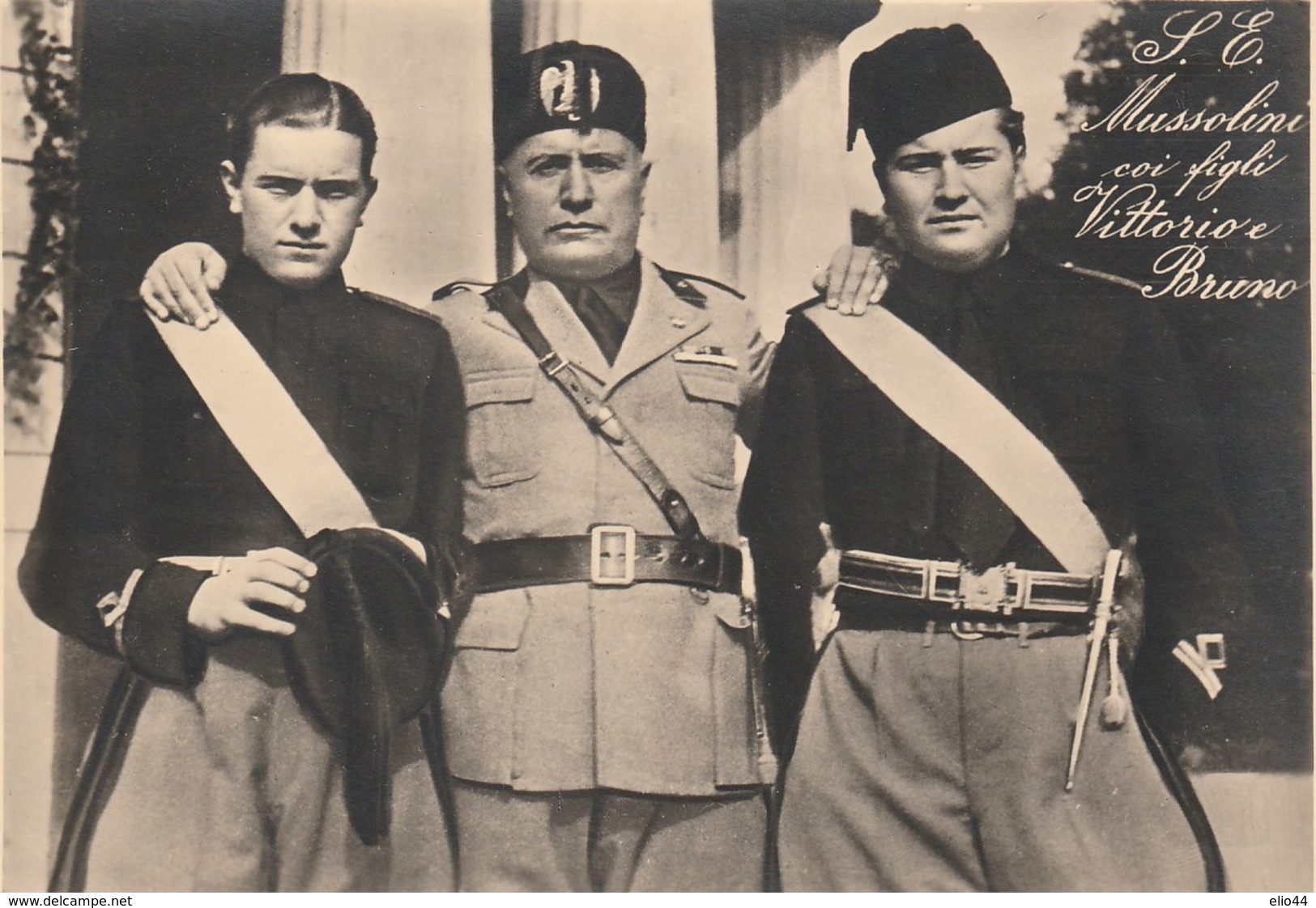 Ventennio Fascista - S.E. B. Mussolini Coi Figli Vittorio E Bruno - - Oorlog 1939-45