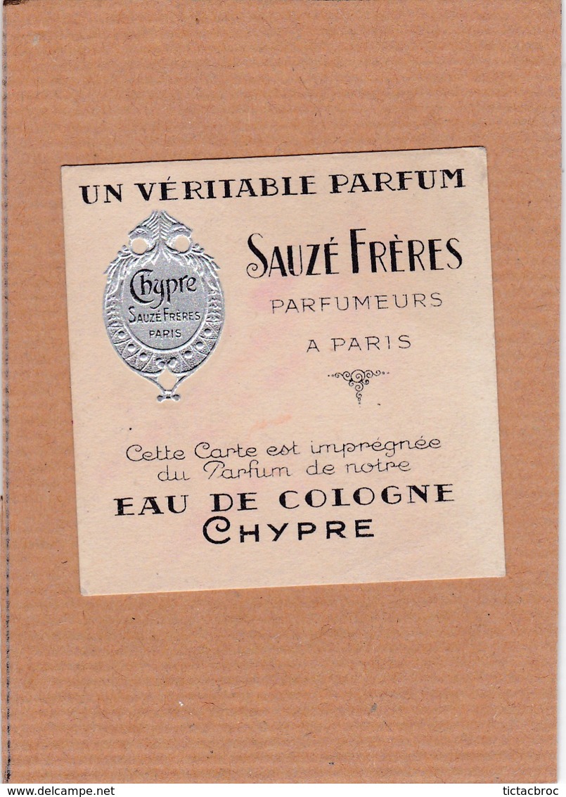 Carte Parfumée Sauzé Frères Eau De Cologne Chypre Maison Doual Angers - Anciennes (jusque 1960)