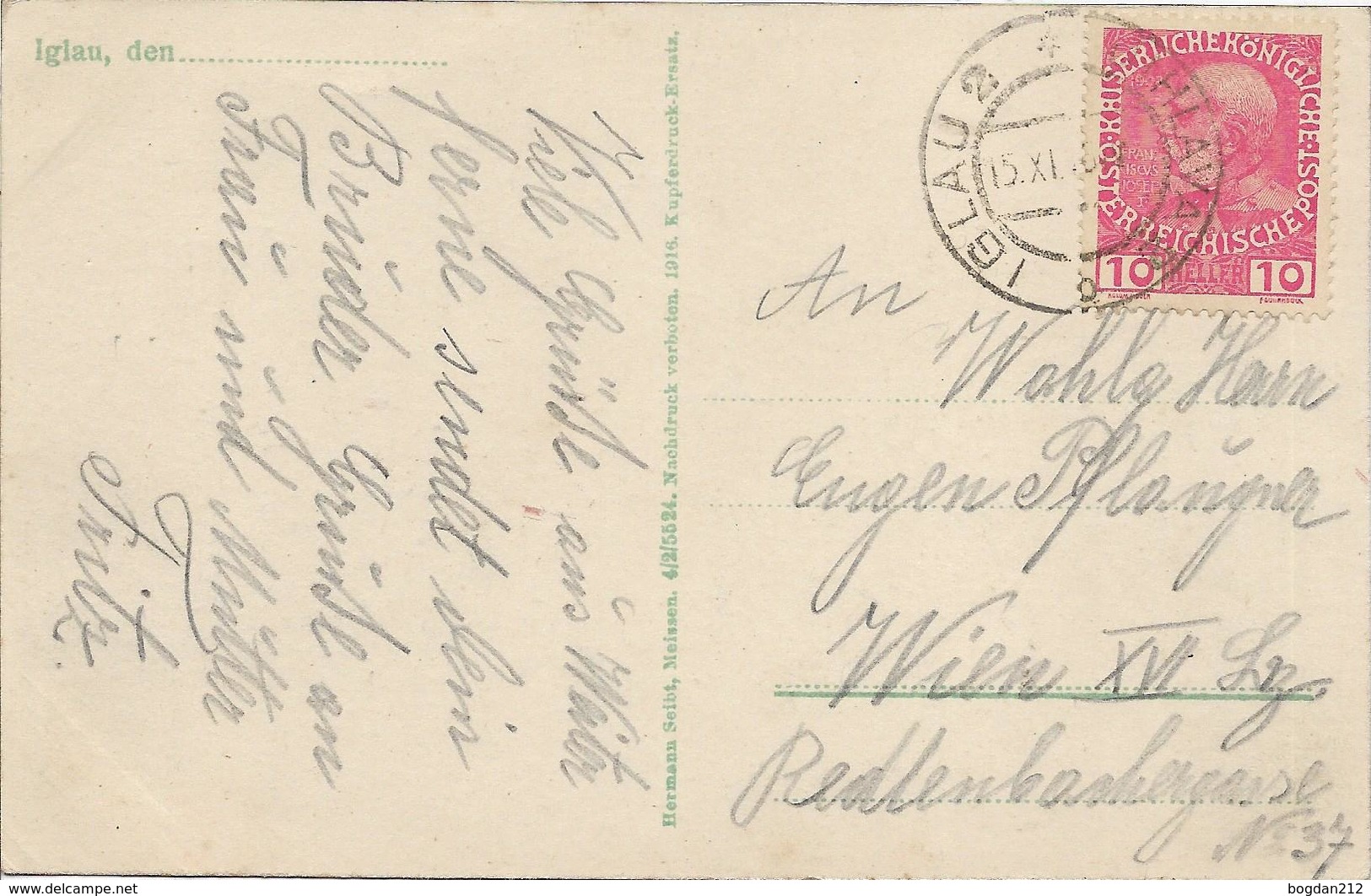 1916 - JIHLAVA   Iglau , Gute Zustand, 2 Scan - Tschechische Republik