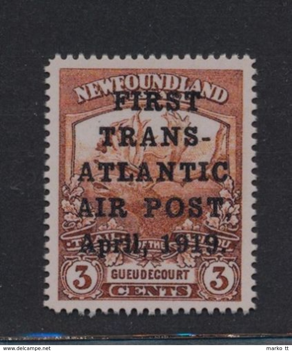 ***REPLICA*** Of BLOCK Of 1919 NewFoundland 3c Red Brown, Hawker Air Post, Sc C1 - Airmail: Semi-official