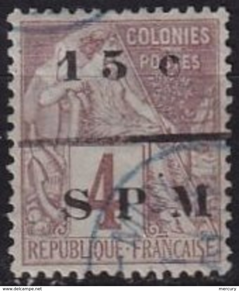 SPM - 15 C. Sur 4 C. Alphée Dubois Oblitéré Non Référencé - Used Stamps