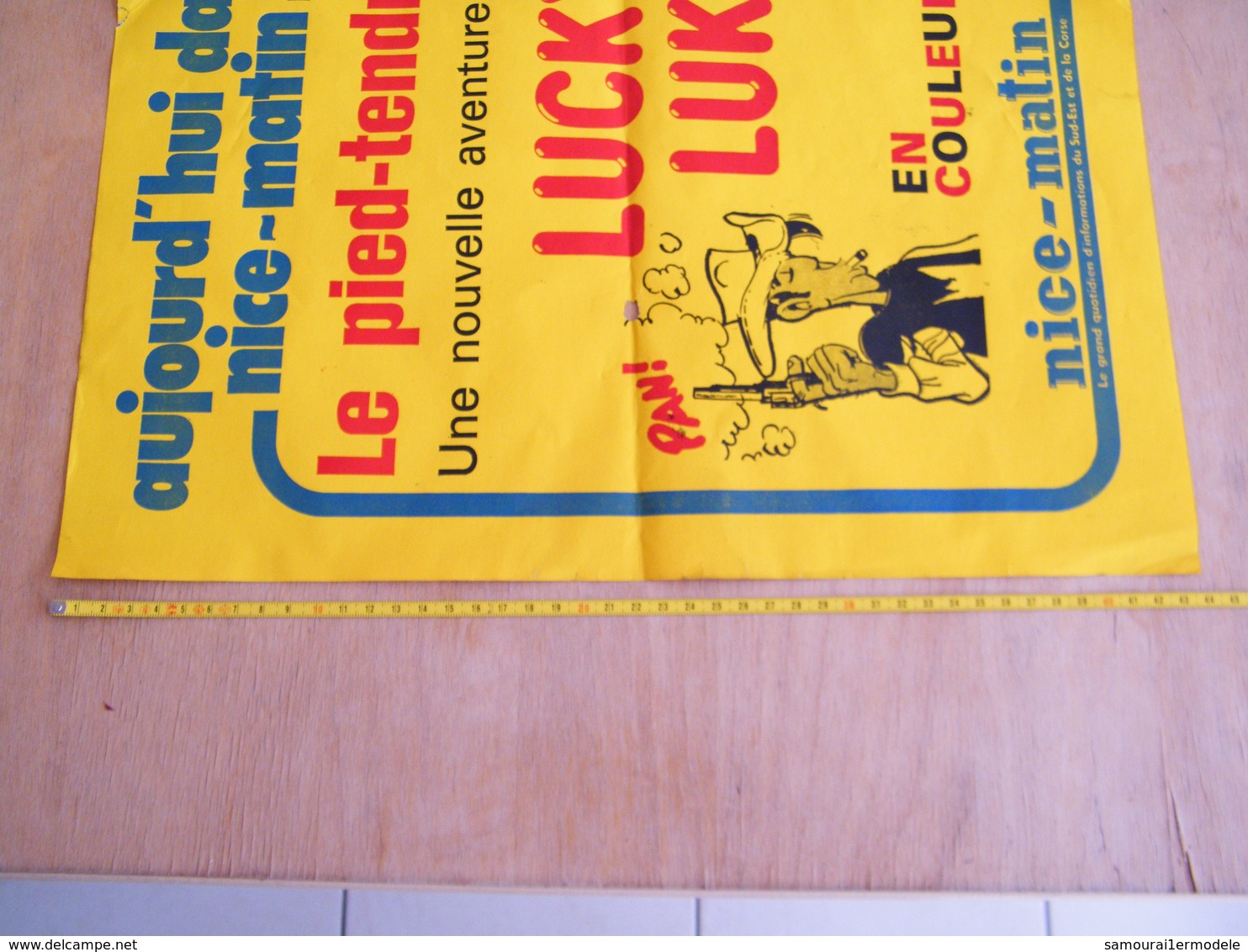 Affiche Originale LUCKY LUKE Pour Nice Matin "le Pied Tendre"vers 1977 / 1978 De Kiosquier Libraire Marchand De Journaux - Posters