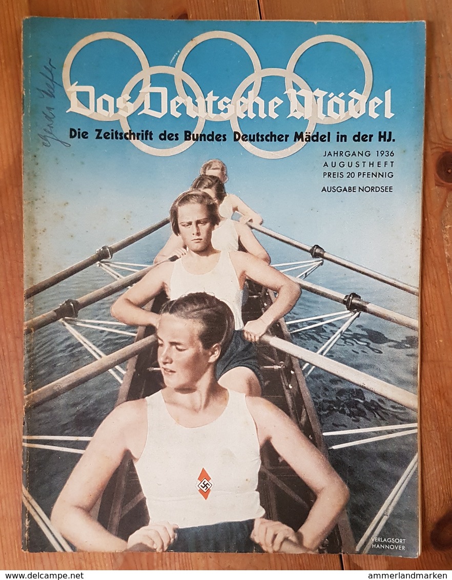 Das Deutsche Mädel, BDM In Der HJ Augustheft 1936, Ausgabe Nordsee - German