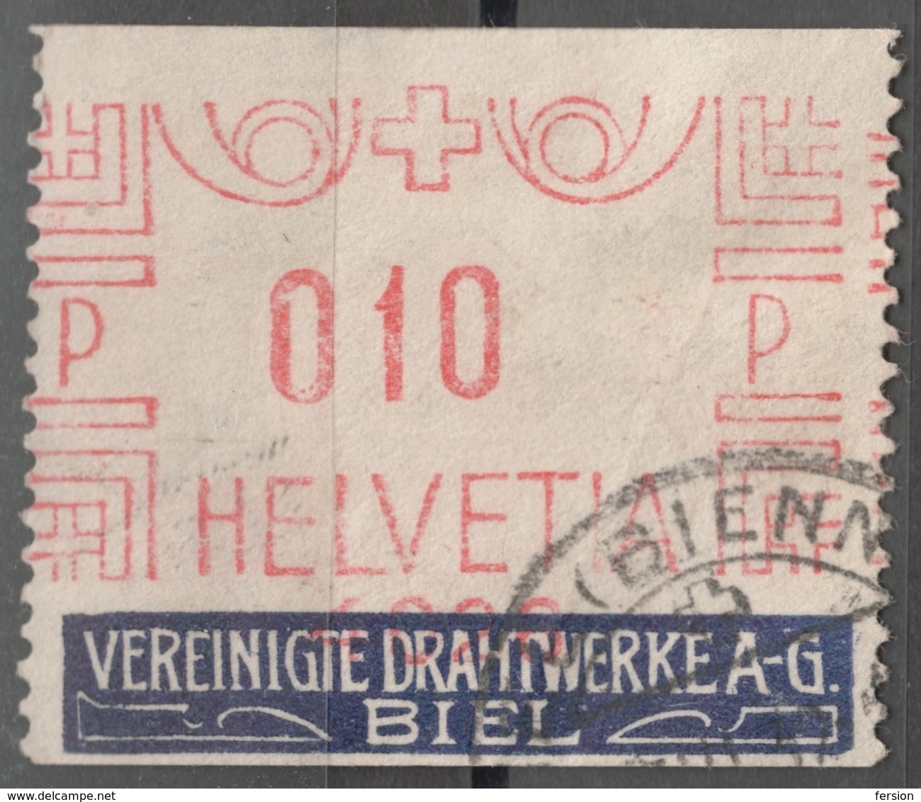 Francotype / Postmark Cancel - Vereinigte Drahtwerke AG Industry  - 1930's Switzerland - BIEL BIENNE - Autres & Non Classés