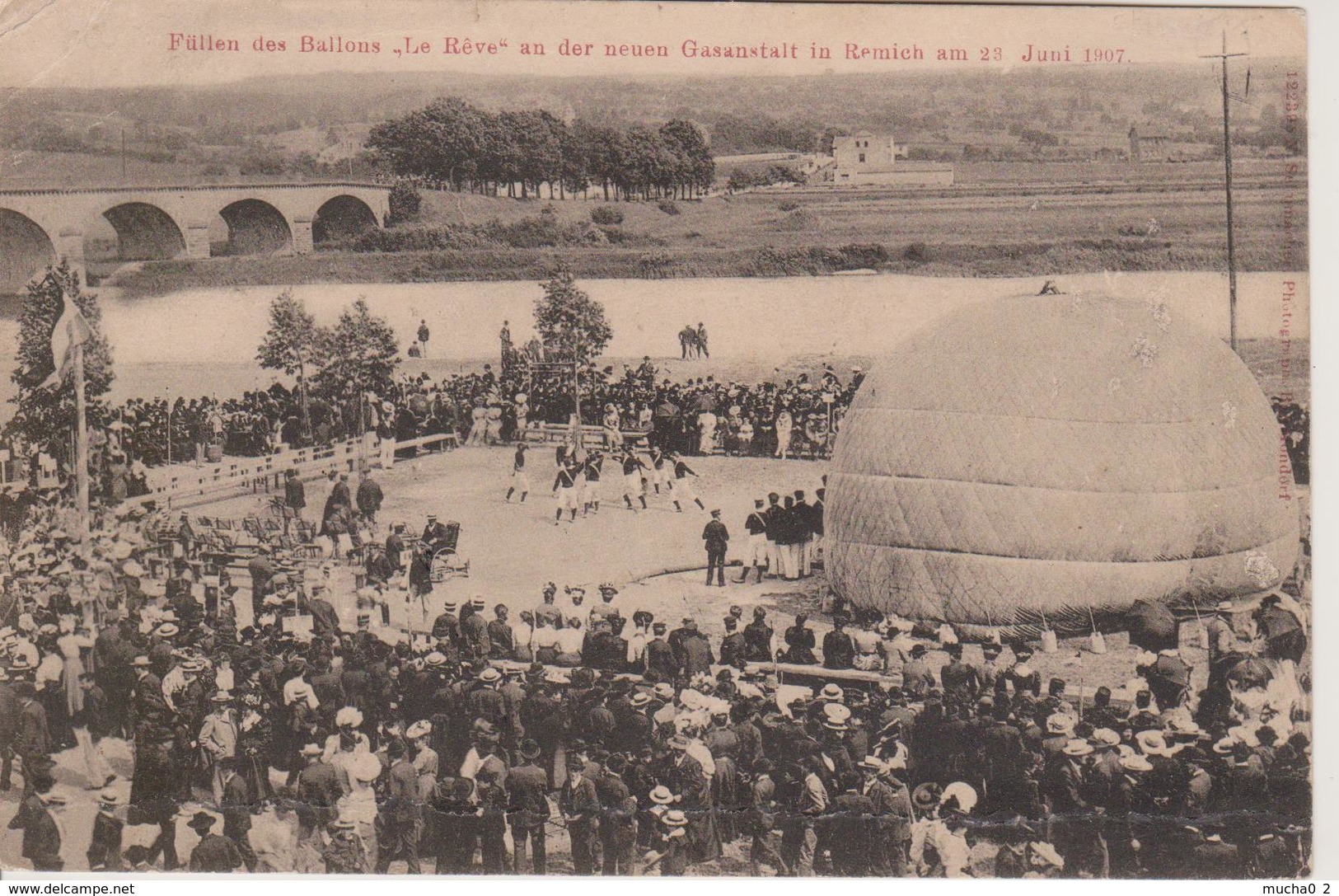 REMICH - LANCEMENT DU BALLON "LE REVE" LE 23.07.1907 - Remich