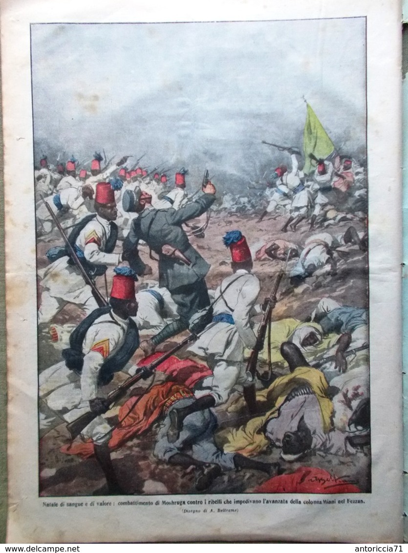 La Domenica Del Corriere 11 Gennaio 1914 Flammarion Ospedale Di Messina Panama - Guerra 1914-18