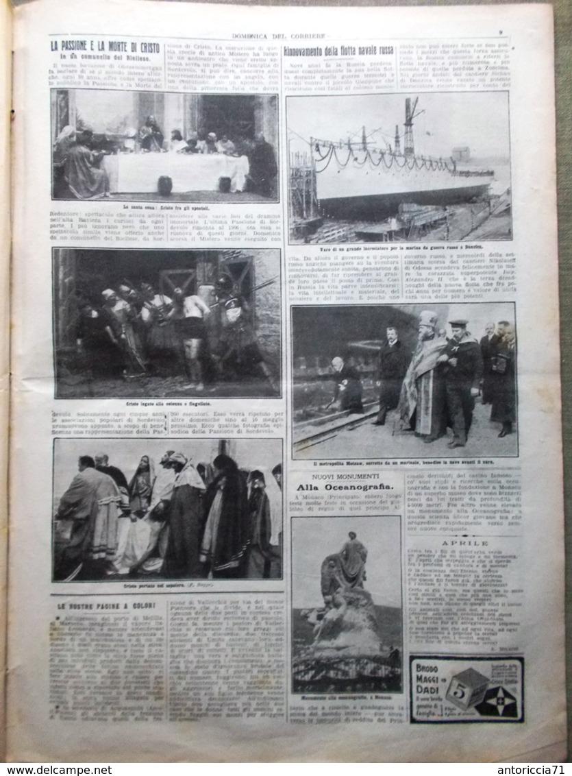 La Domenica Del Corriere 26 Aprile 1914 Oberammergau Radio Futurismo Danza Poste - Guerra 1914-18