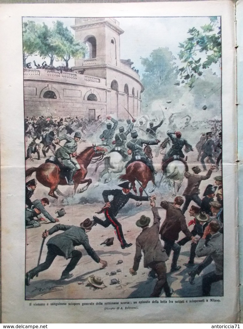 La Domenica Del Corriere 21 Giugno 1914 Sciopero Sanza Ravenna Messico Principe - Guerre 1914-18