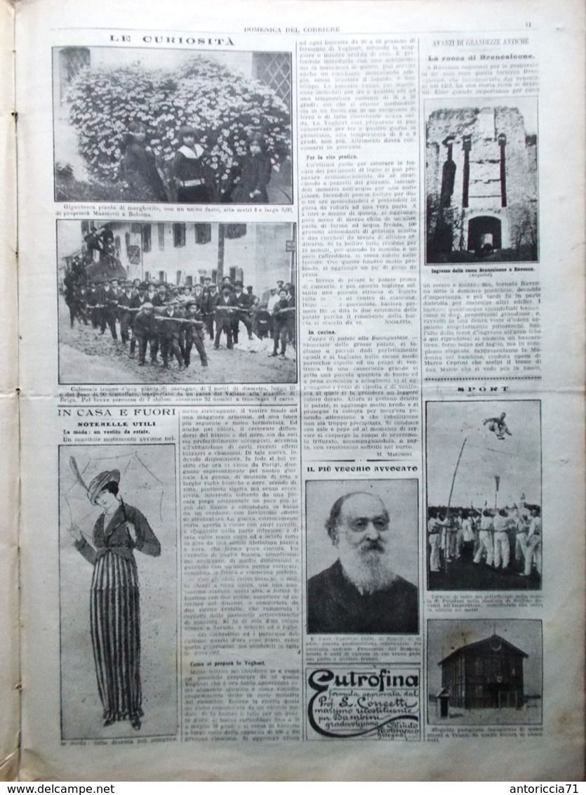La Domenica Del Corriere 21 Giugno 1914 Sciopero Sanza Ravenna Messico Principe - Guerre 1914-18