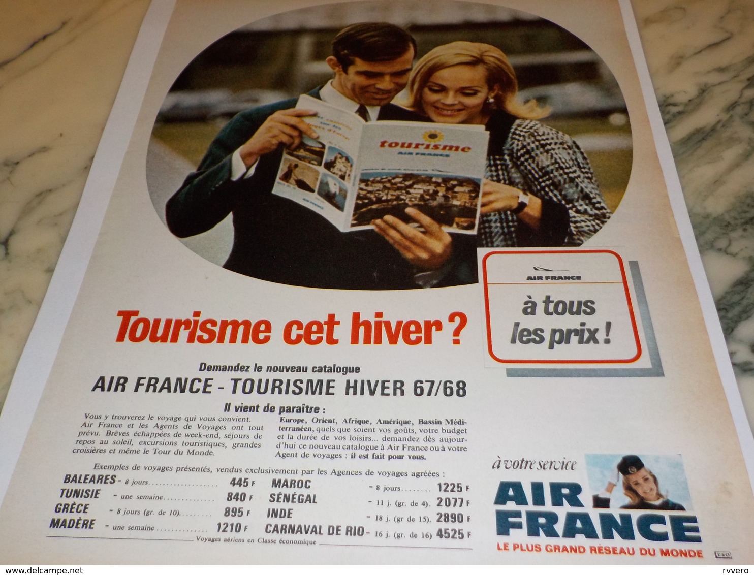 ANCIENNE PUBLICITE TOURISME L HIVER AIR FRANCE  1967 - Other & Unclassified