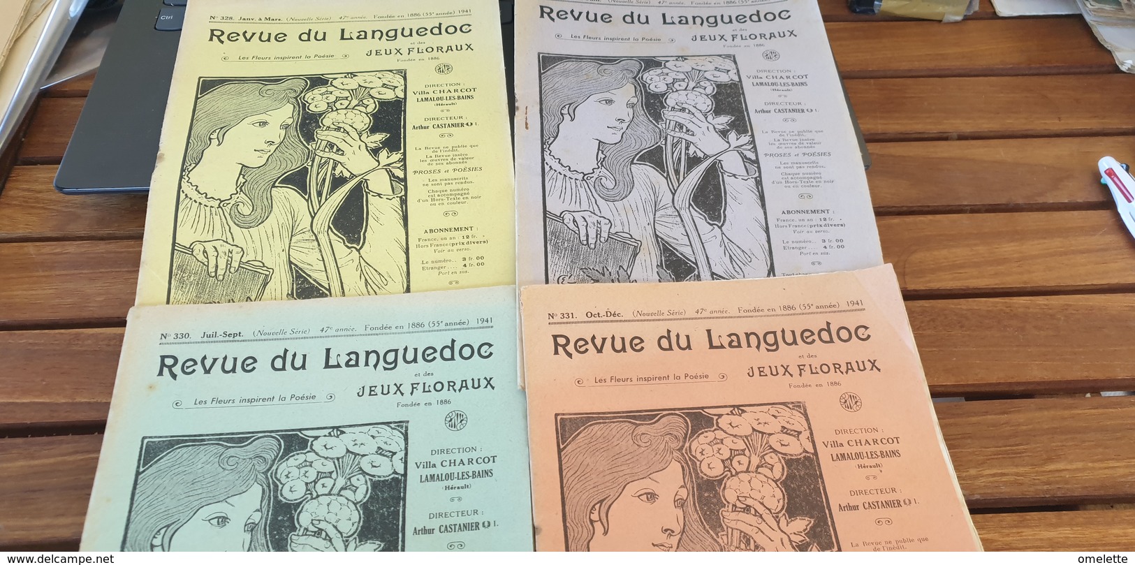 REVUE DU LANGUEDOC/BULLETIN DES MAINTENEURS DES JEUX FLORAUX /LAMALOU LES BAINS / 1941 - 1900 - 1949