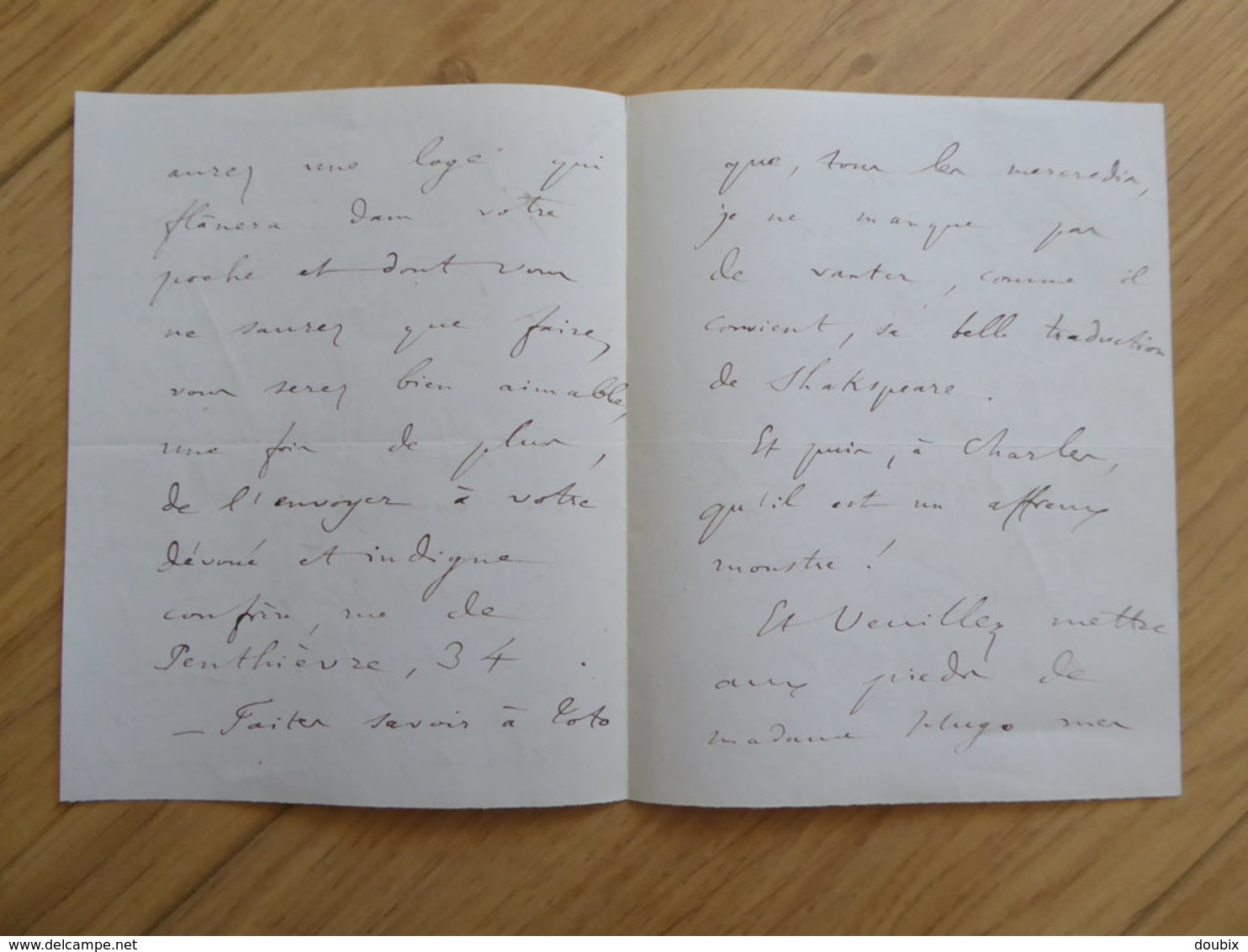 Emile DESCHANEL (1819-1904) Politique ( 1870 / Empire ... ) Père Président PAUL - 2 X AUTOGRAPHE à Paul Foucher. - Otros & Sin Clasificación