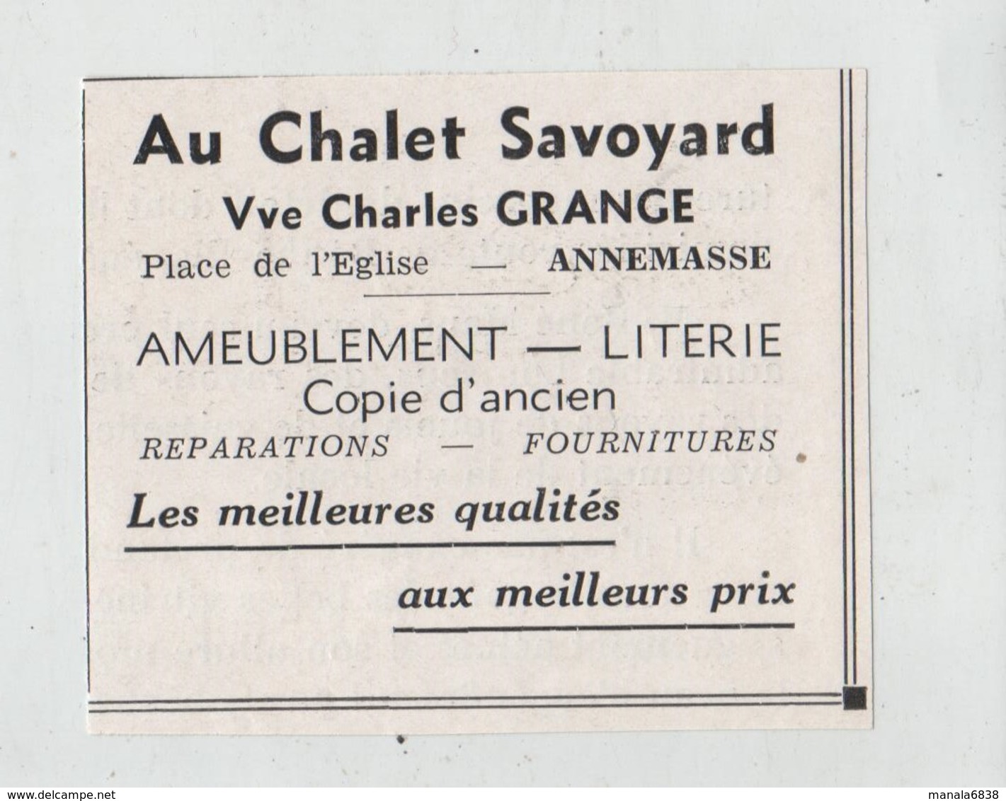 Au Chalet Savoyard Grange Annemasse Ameublement Literie - Advertising