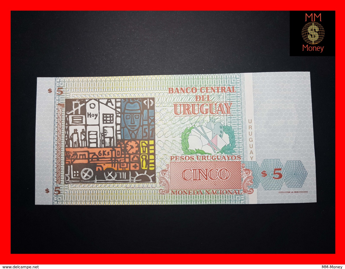 URUGUAY 5 Pesos Uruguayos 1998 P. 80  UNC - Uruguay