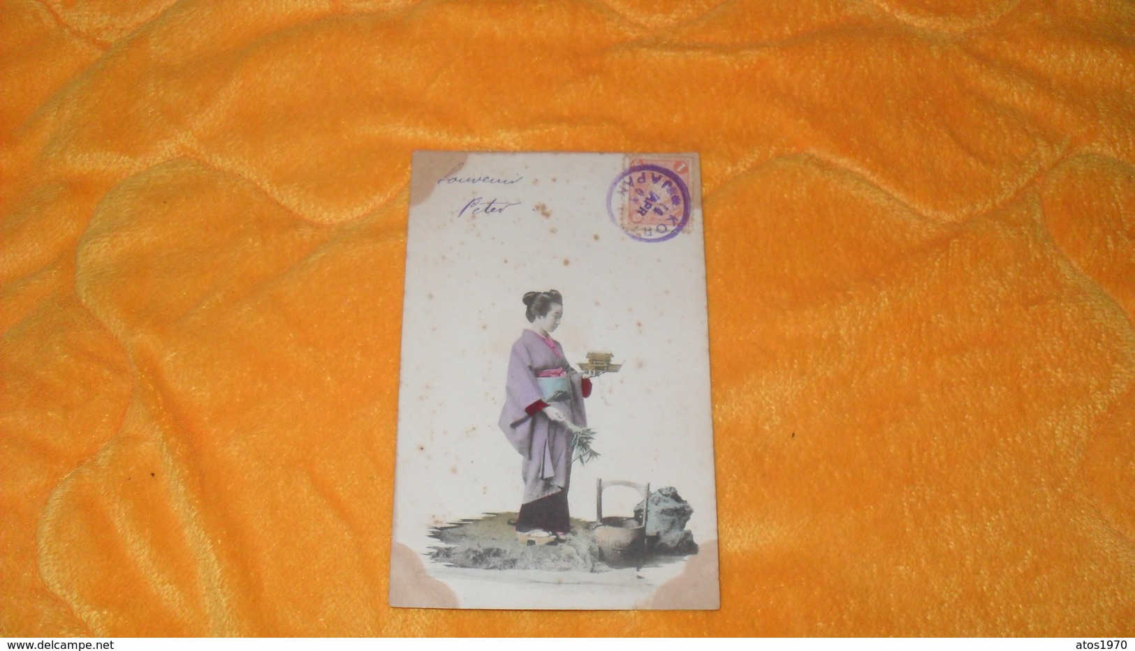 CARTE POSTALE ANCIENNE DE 1903 DU JAPON.../ FEMME JAPONAISE..GEISHA ?.....CACHET KOBE JAPAN + TIMBRE - Sonstige & Ohne Zuordnung