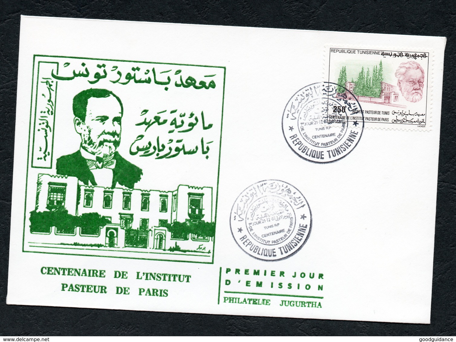 1987 - Tunisia- Tunisie - Paris Pasteur Institute Centennial - Centenaire De L'Institut Pasteur De Paris - FDC - Tunisia (1956-...)