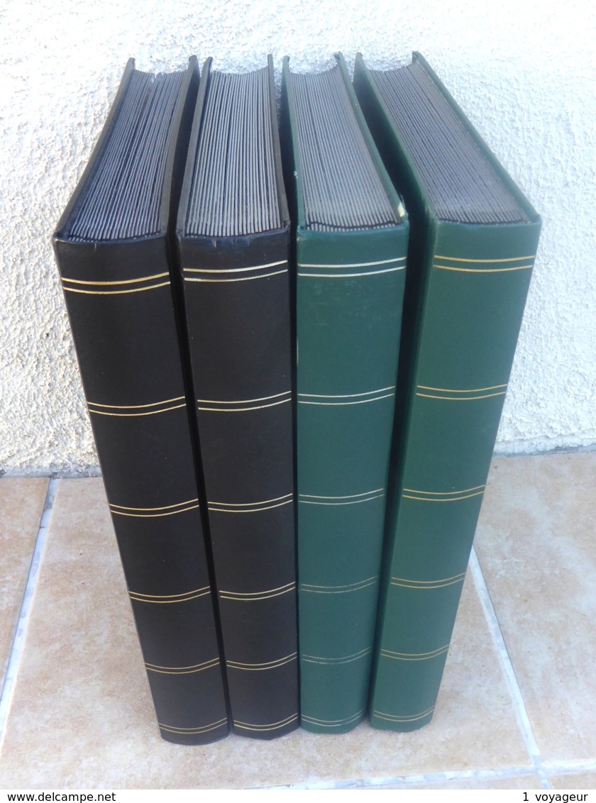 Lot De 4 Classeurs YVERT 23 X 31 Cm - 48 Pages - Fond Noir - Bon état. - Grand Format, Fond Noir