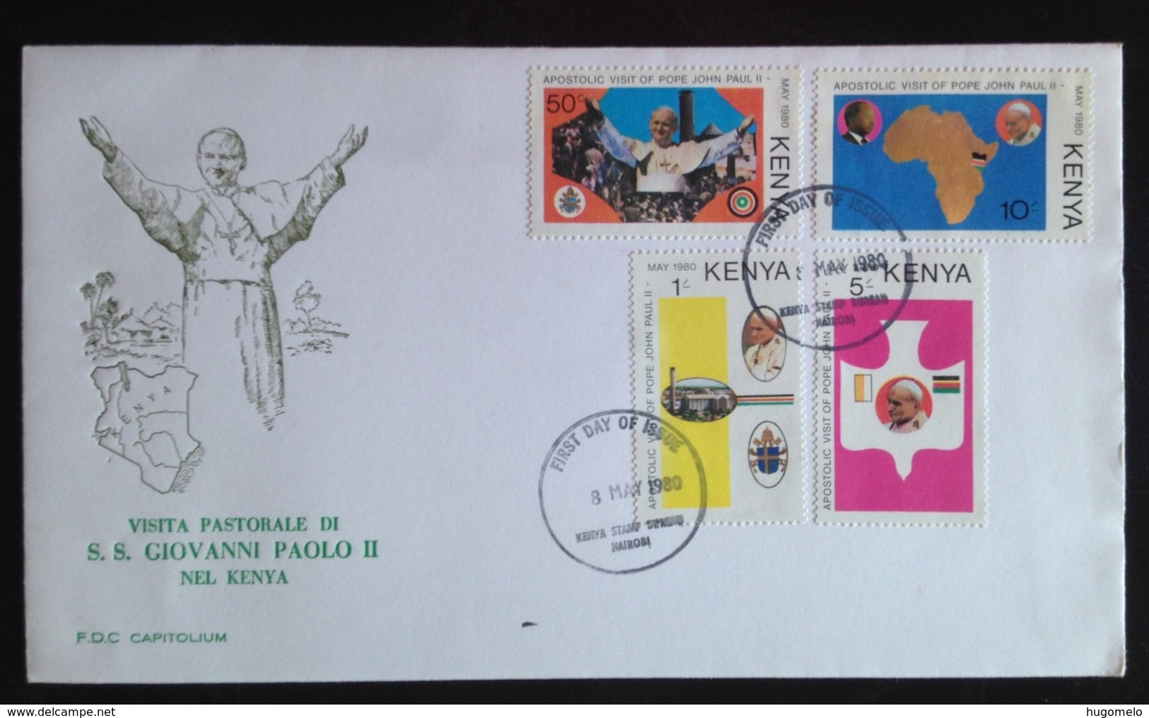 Kenya, Uncirculated FDC, « POPE JOHN PAUL II », « Papal Visit », « Nairobi », 1980 - Kenia (1963-...)