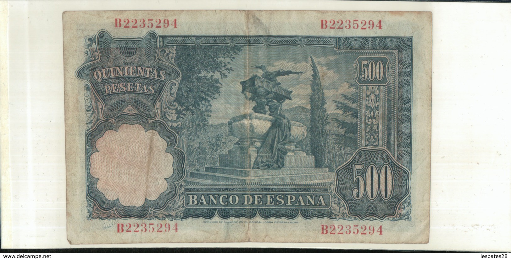 Billet  Espagne  500 Pesetas  Type M. Benlliure 1951  (Mai 2020  079) - 500 Peseten