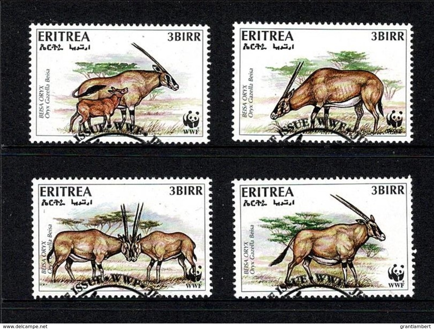 Eritrea 1996 Beisa Oryx WWF Set Of 4 Used - Eritrea