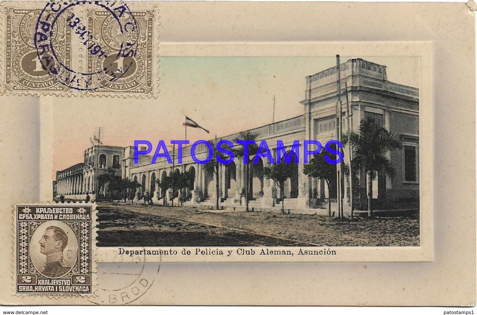 134440 PARAGUAY ASUNCION DEPARTAMENTO DE POLICIA Y CLUB ALEMAN CIRCULATED TO AUSTRIA POSTAL POSTCARD - Paraguay
