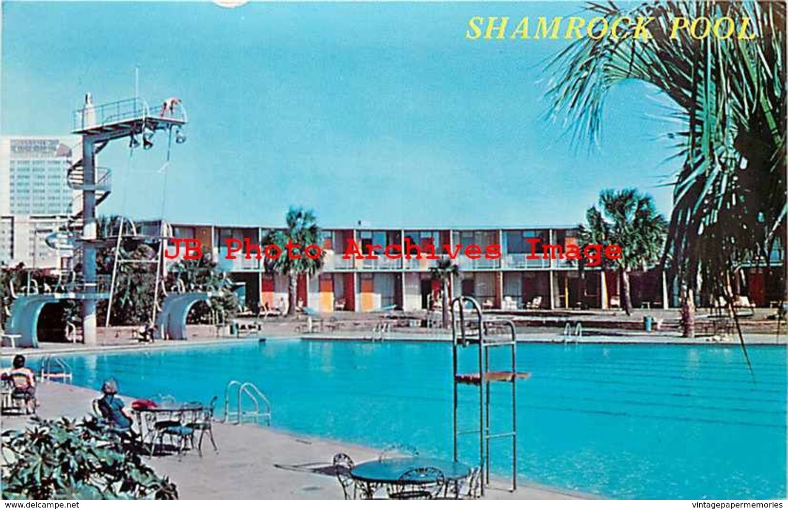 252459-Texas, Houston, Shamrock Hotel Pool, Diving Board - Houston