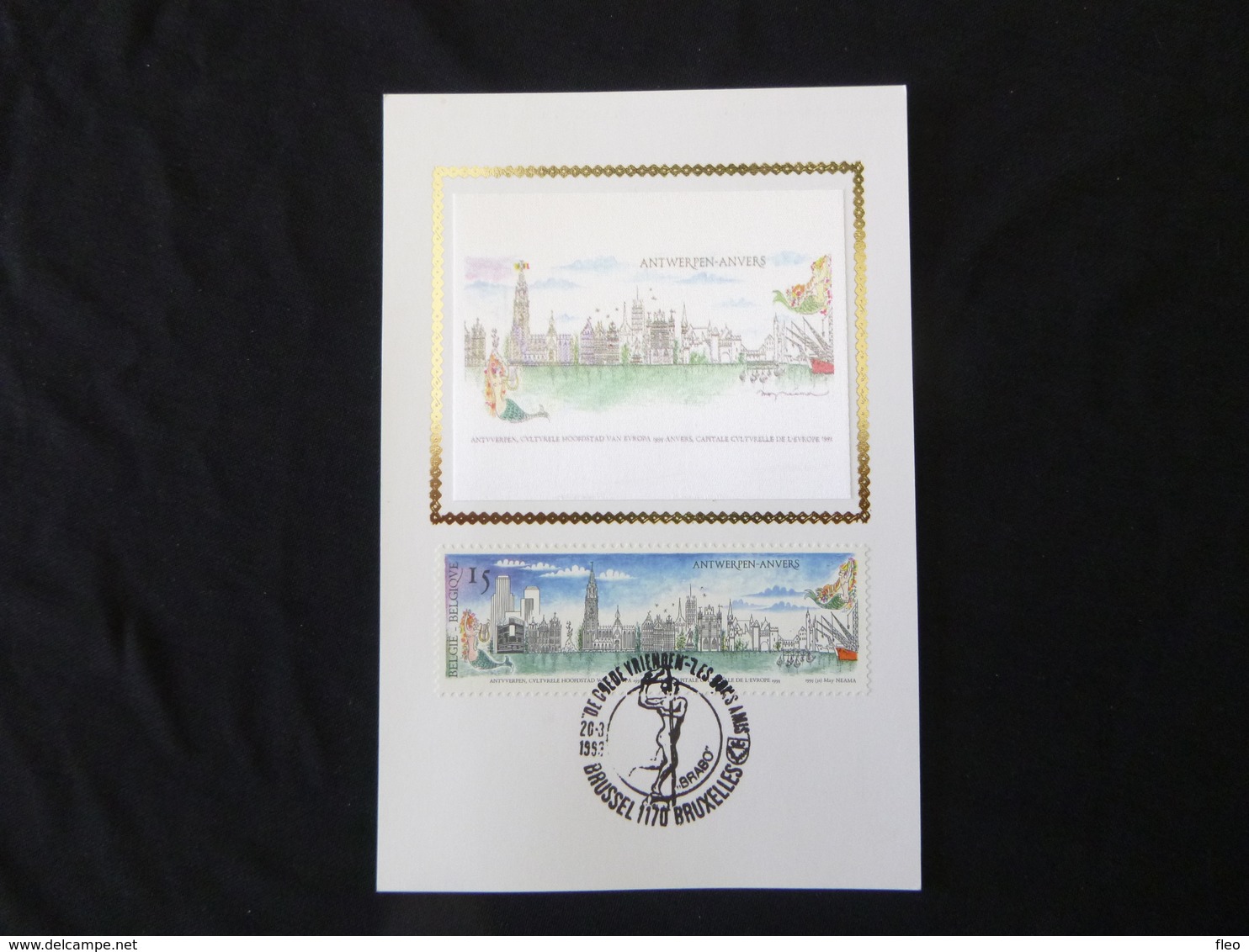 BELG.1993 2495 Mcard Soie/zijde : "Antwerpen Culturele Hoofdstad/ Capitale Culturelle D'Anvers" - 1991-2000