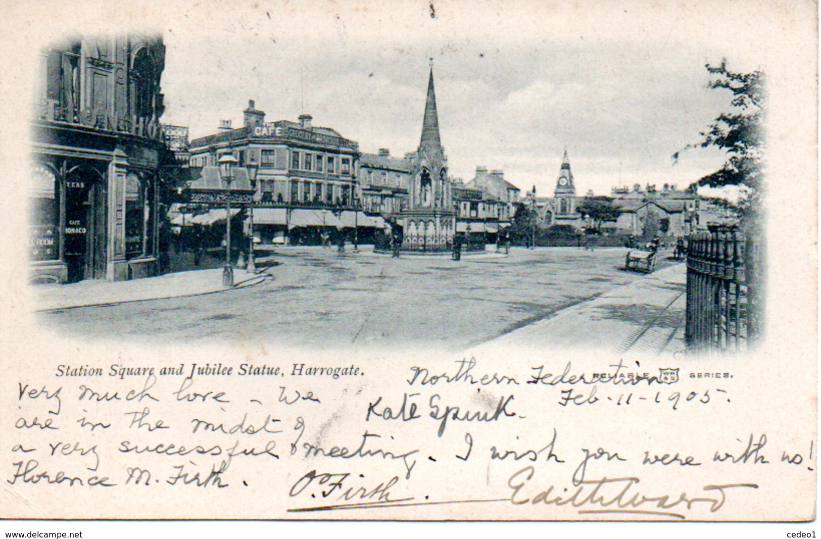 STATION SQUARE AND JUBILEE STATUE HARROGATE  EN 1903 - Harrogate