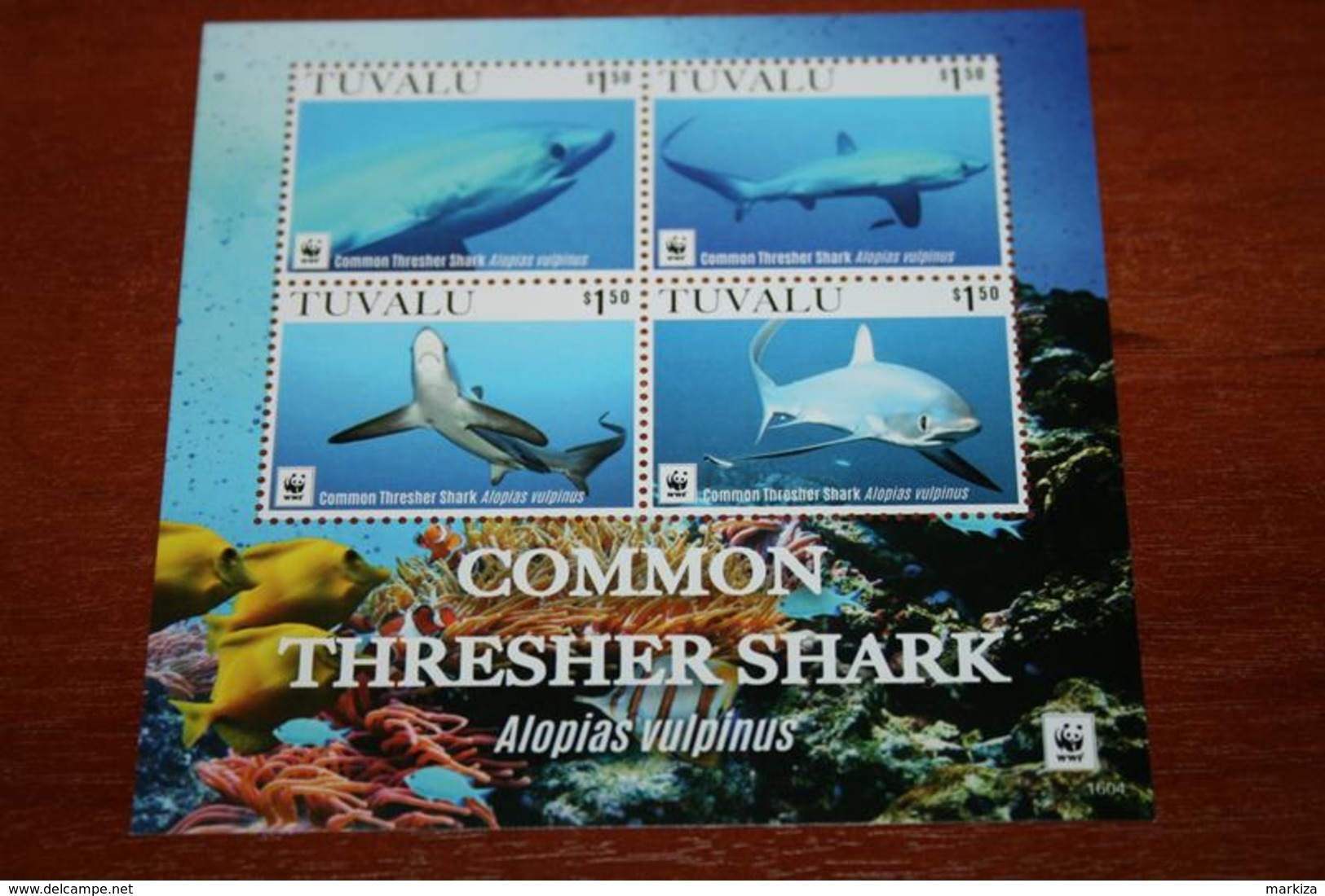 WWF  Tuvalu  2016  Rare Mini-block  Fish - Fishes
