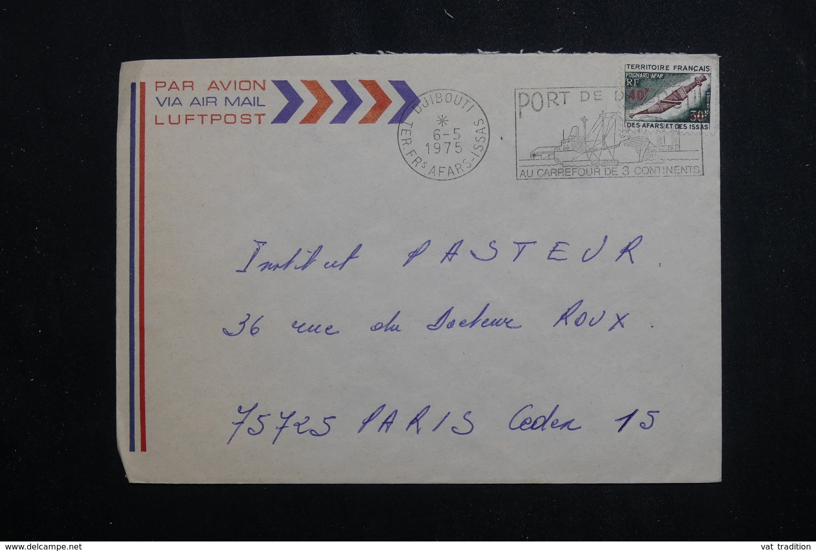 AFARS ET ISSAS - Affranchissement Plaisant Sur Enveloppe De Djibouti En 1975 Pour Paris  - L 61740 - Brieven En Documenten