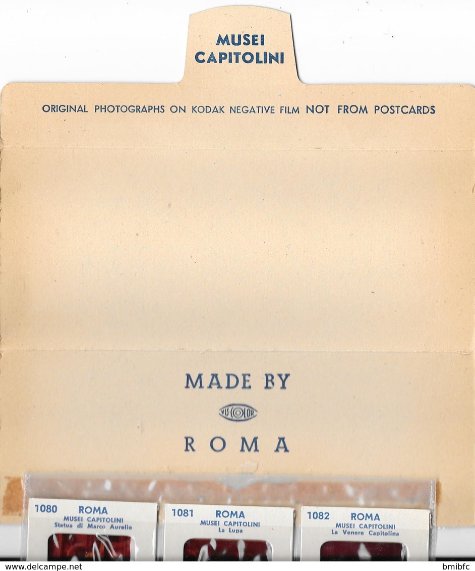 Belle Pochette Cartonnée KODAK Contenant Une Série Complète  De 12 Diapositives Souvenir Roma Musei Capitolini - Diapositives