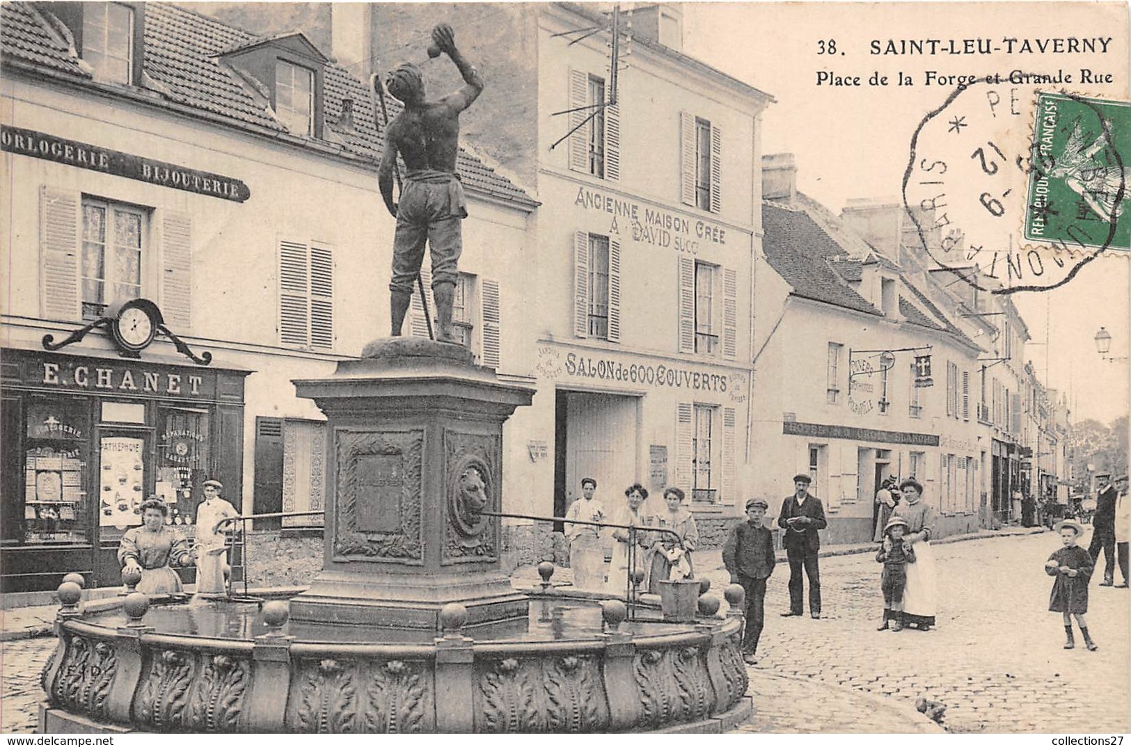 95-SAINT-LEU-TAVERGNY- PLACE DE LA FORGE ET GRANDE RUE - Saint Leu La Foret