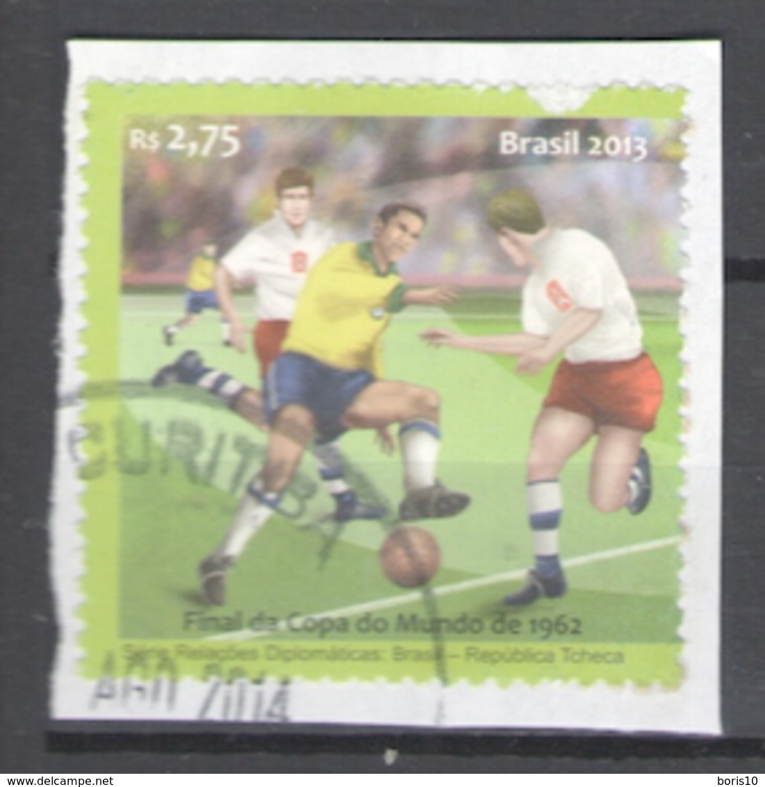 Brazil Used 2013, Football, Soccer, Diplomatic Relations With Czech Republic - Used Stamps