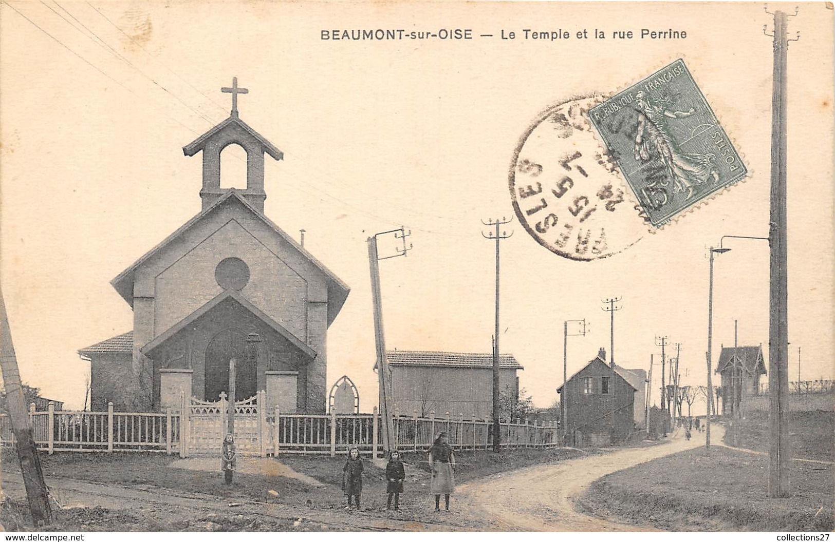 95-BEAUMON-SUR-OISE- LE TEMPLE ET LA RUE PERRINE - Beaumont Sur Oise