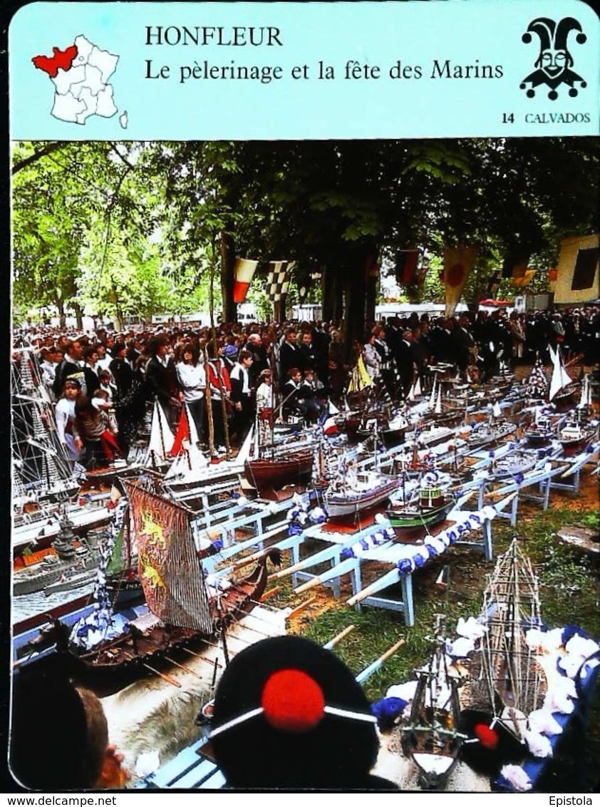 HONFLEUR - Fête Des Marins - Photo Pélerinage Avec Les Maquettes Bateaux - FICHE GEOGRAPHIQUE - Ed. Larousse-Laffont - Barcos