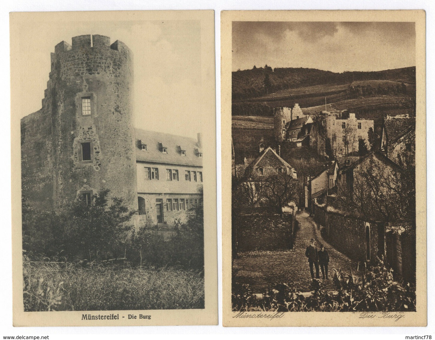 Münstereifel 2x Die Burg Kr. Euskirchen Postkarte Ansichtskarte - Bad Muenstereifel