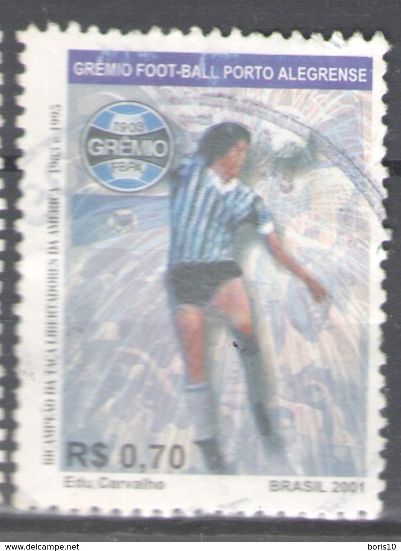 Brazil Used 2001, Football, Soccer, Gremio Football Porto Algrense, Football Club - Oblitérés