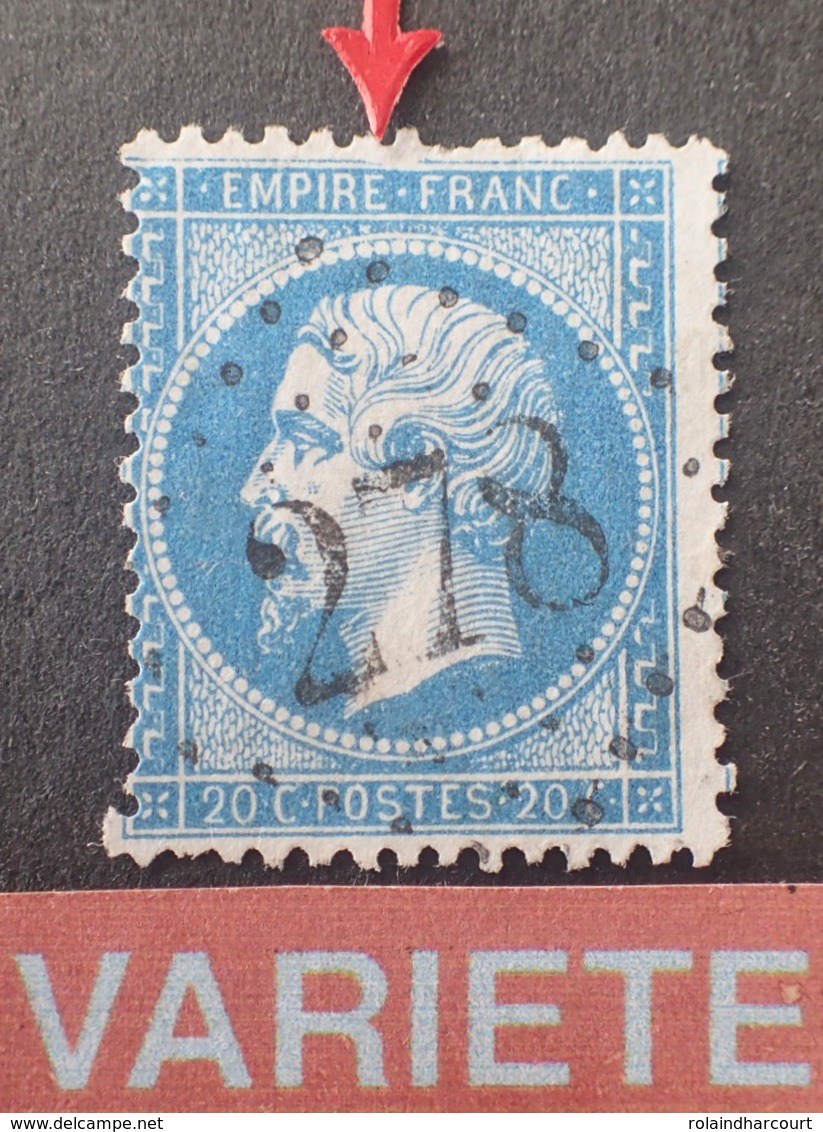 R1917/396 - NAPOLEON III N°22 - GC 278 : BACQUEVILLE (Seine Inf.) INDICE 4 - VARIETE ➤➤➤ Belle Cassure Du Filet Nord - 1862 Napoleon III