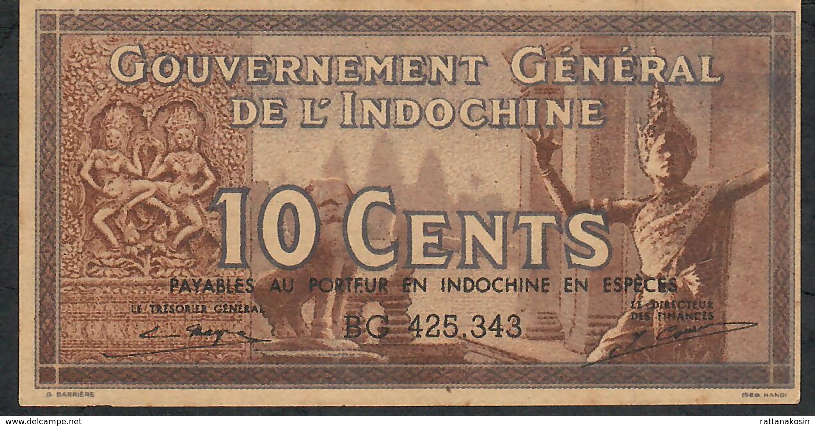 FAKE*FALSE*FAUX *FRENCH INDOCHINA P85c 10 CENTS ND  # BG FALSE *FAUX *FAUX *PERFECT IMITATION ! ! !  UNC. - Indochina