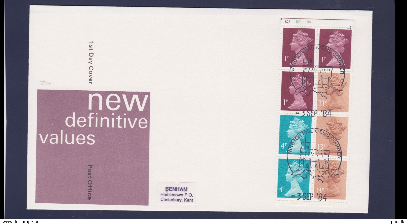 Great Britain FDC 1984 Definitives Booklet Pane   (NB**LAR9-104) - 1981-1990 Dezimalausgaben